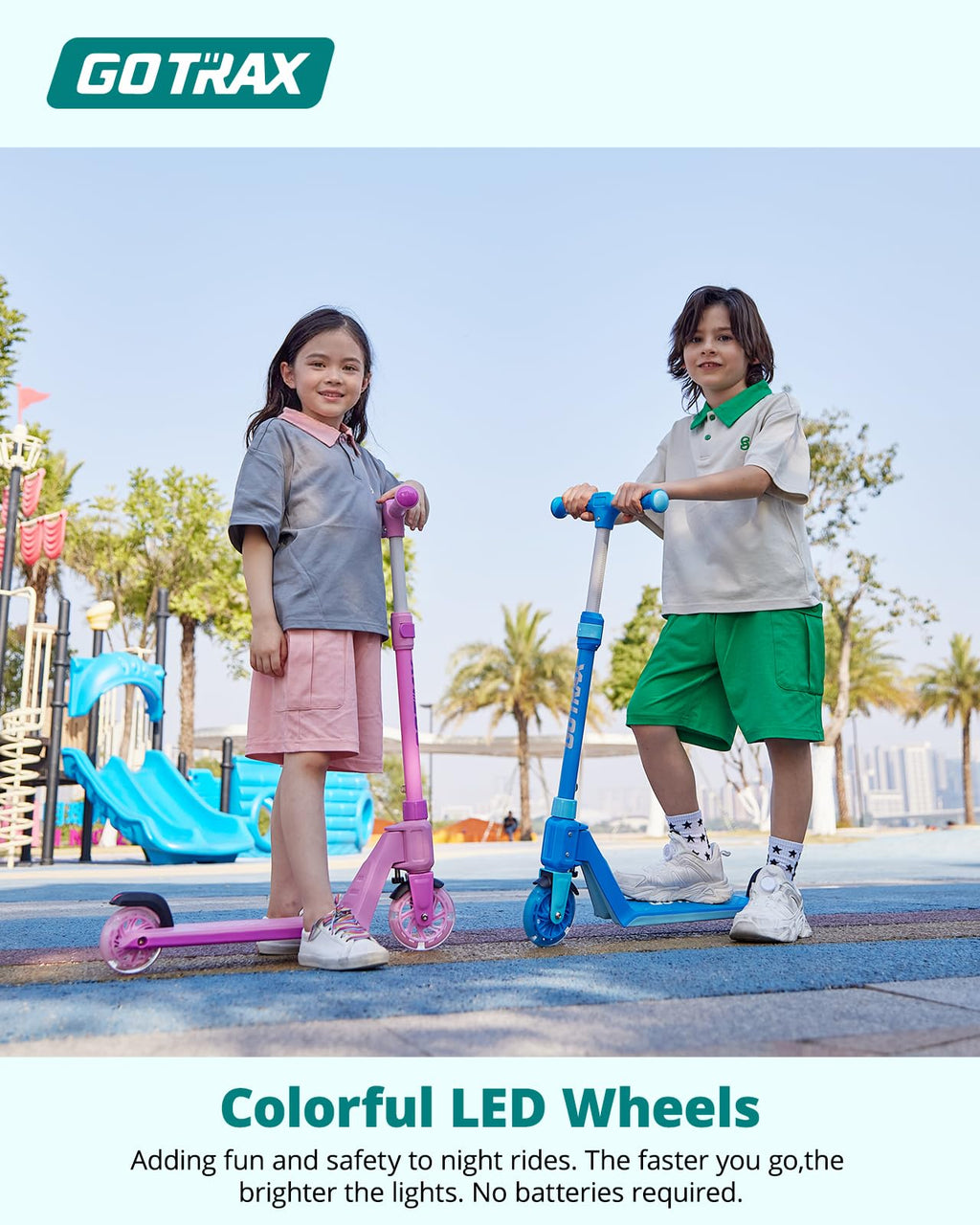 Kids Kick Scooter LED Light 2 Wheels J1505