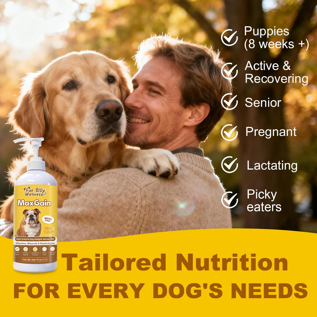 High-Calorie Dog Weight Gainer Gel with Salmon Oil, Probiotics, Vitamins & Electrolytes C4331