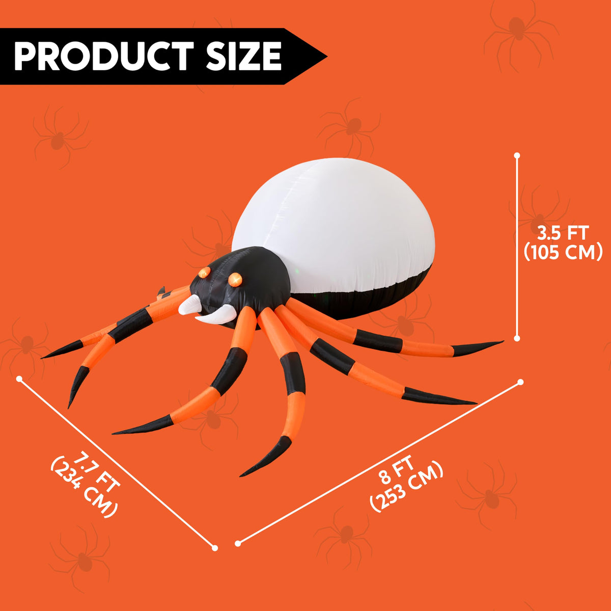 8 FT Inflatable Giant Spider Outdoor Decoration B289526