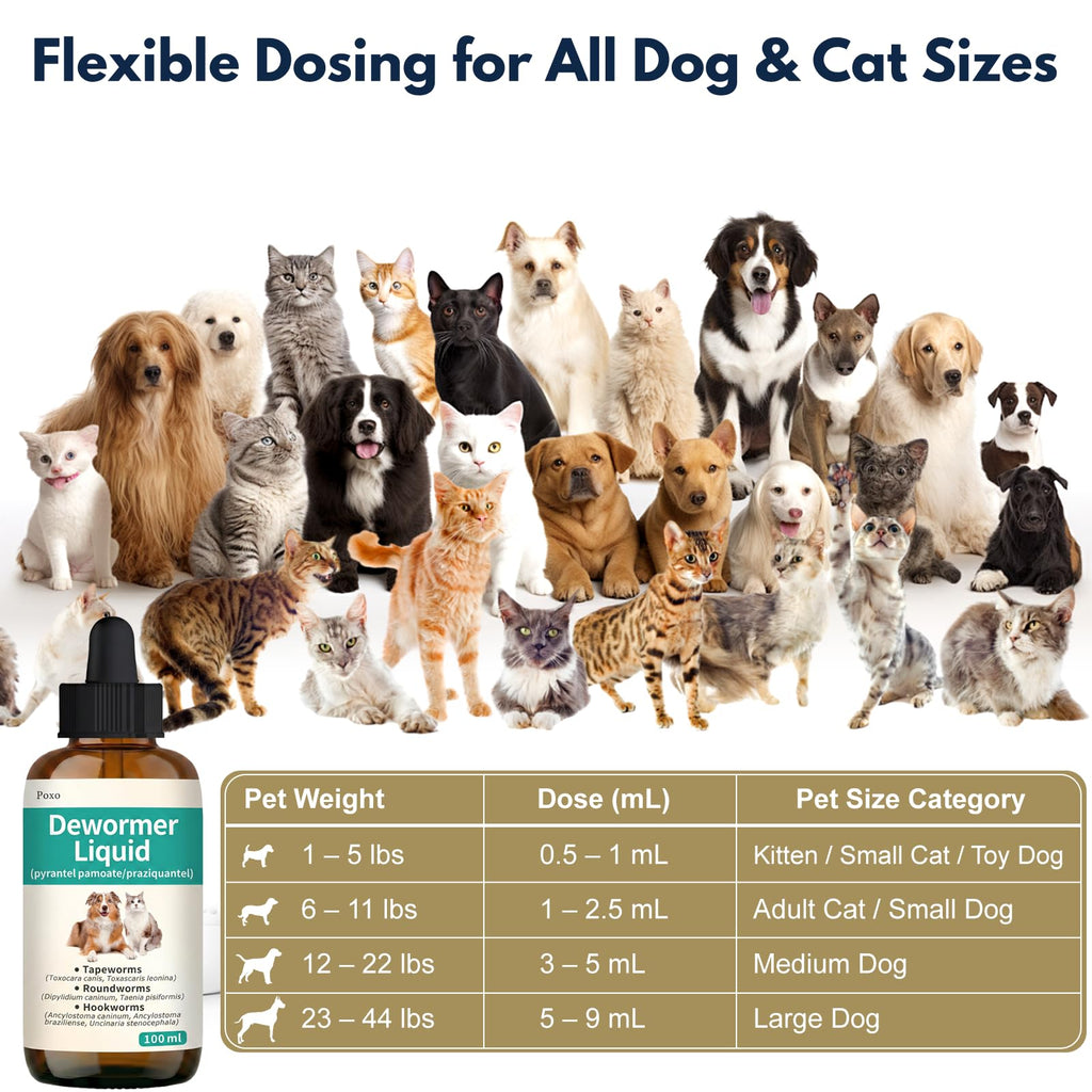 Broad Spectrum Dewormer Liquid for Cats and Dogs 100 mL Q320507