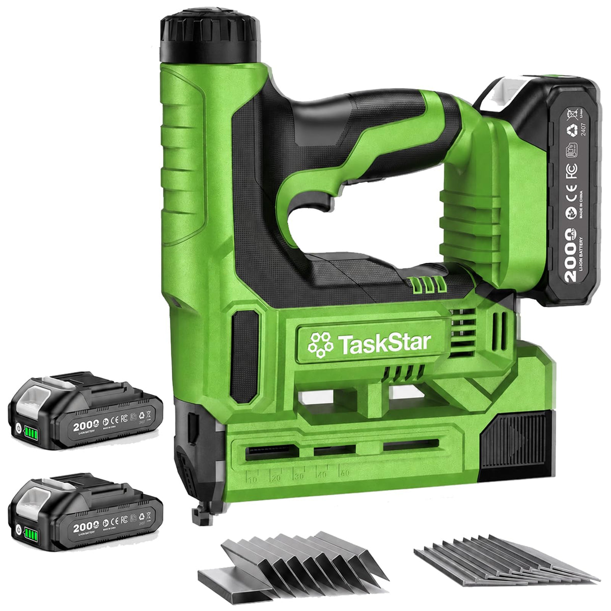 18-Gauge Cordless Brad Nailer 20V 2-in-1 Electric Nail Gun with 2 Batteries W763