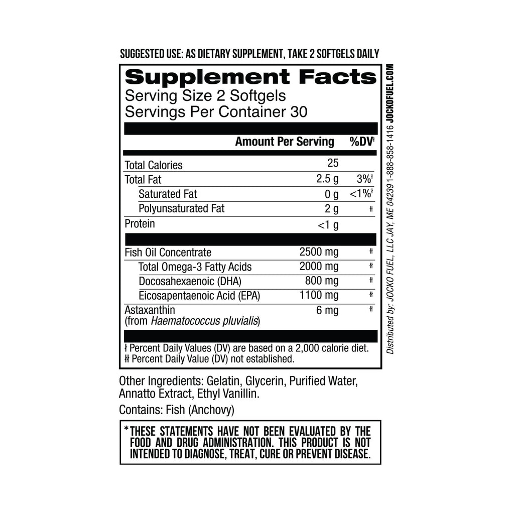 Omega 3 Fish Oil Supplement 2000mg Softgel V169709