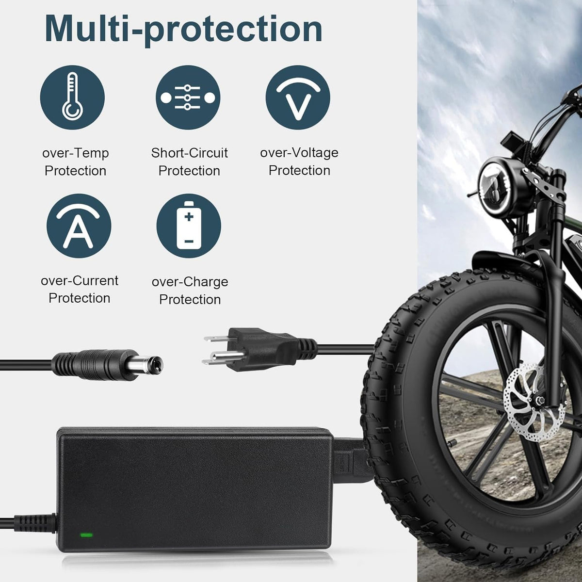 42V 2A Electric Scooter Charger with 7 Plugs Y57689