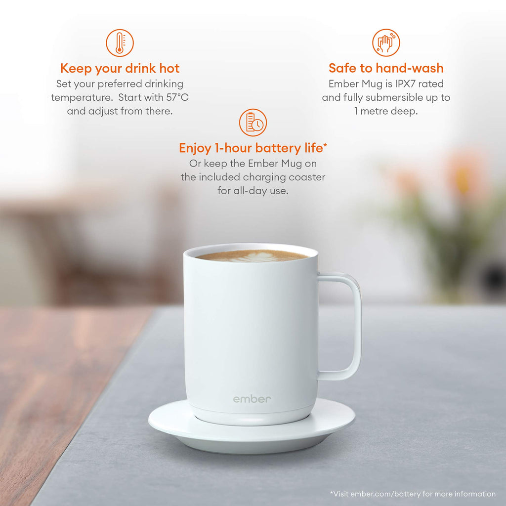 White 10 Ounce Heated Coffee Mug W6060