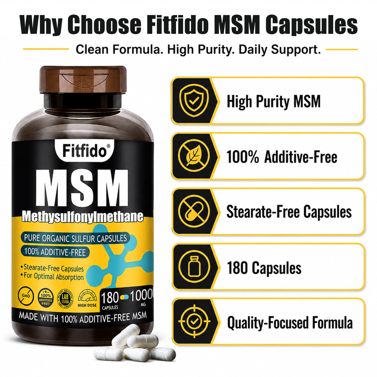 MSM Capsules 1000mg 180 Count K881507