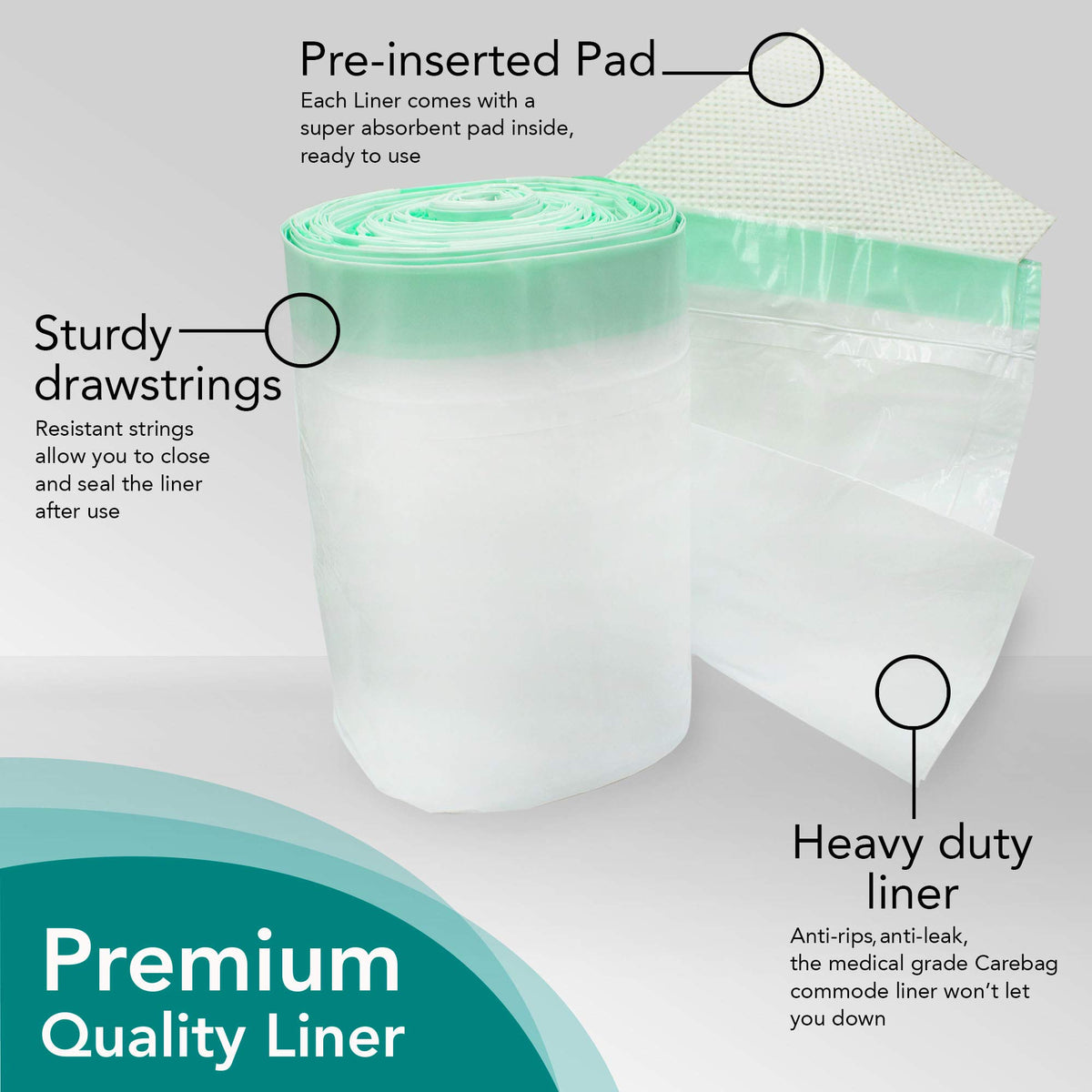 Disposable Commode Liners 60 Count B204526