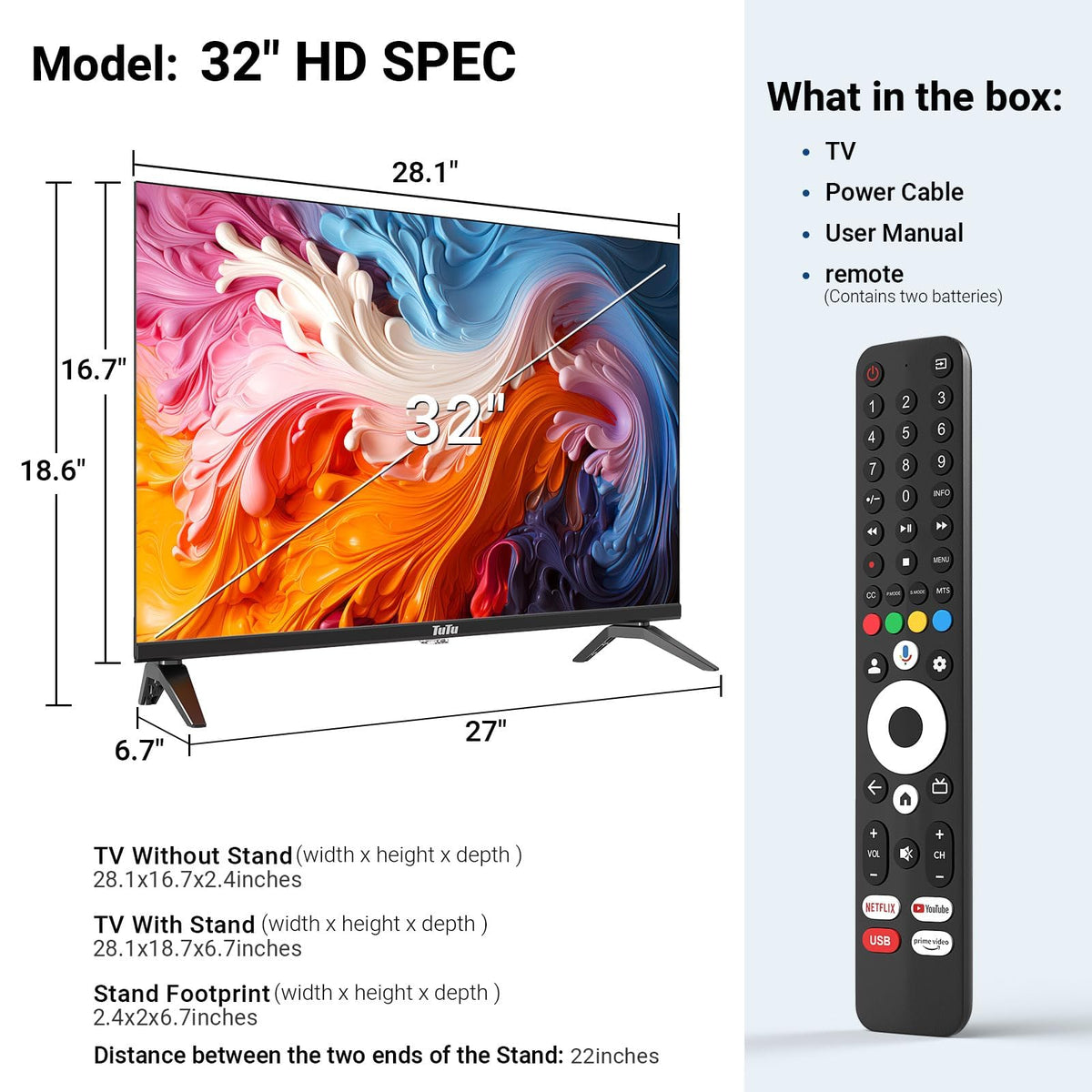 32 Inch 720P HD Smart LED TV G47529