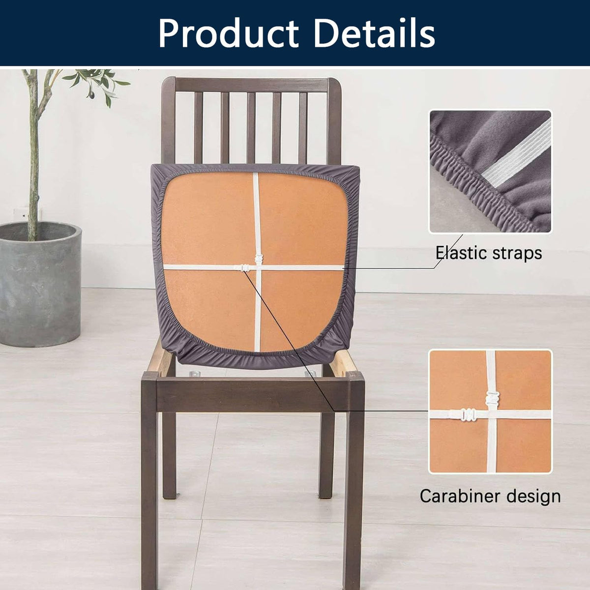 Waterproof PU Leather Chair Seat Covers Set of 6 E401