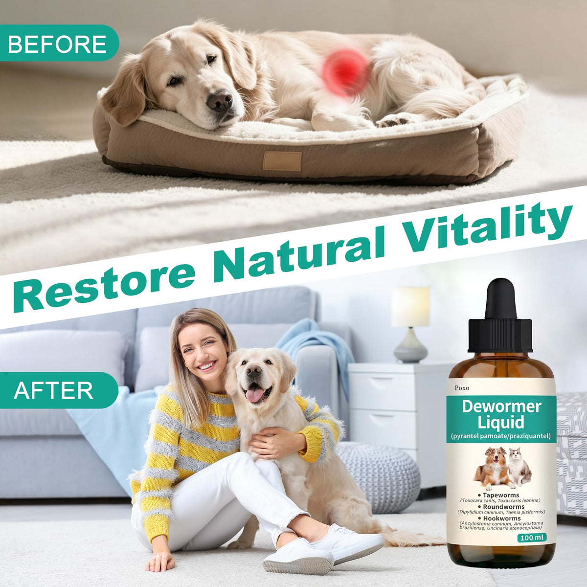 Broad Spectrum Dewormer Liquid for Cats and Dogs 100 mL Q320507