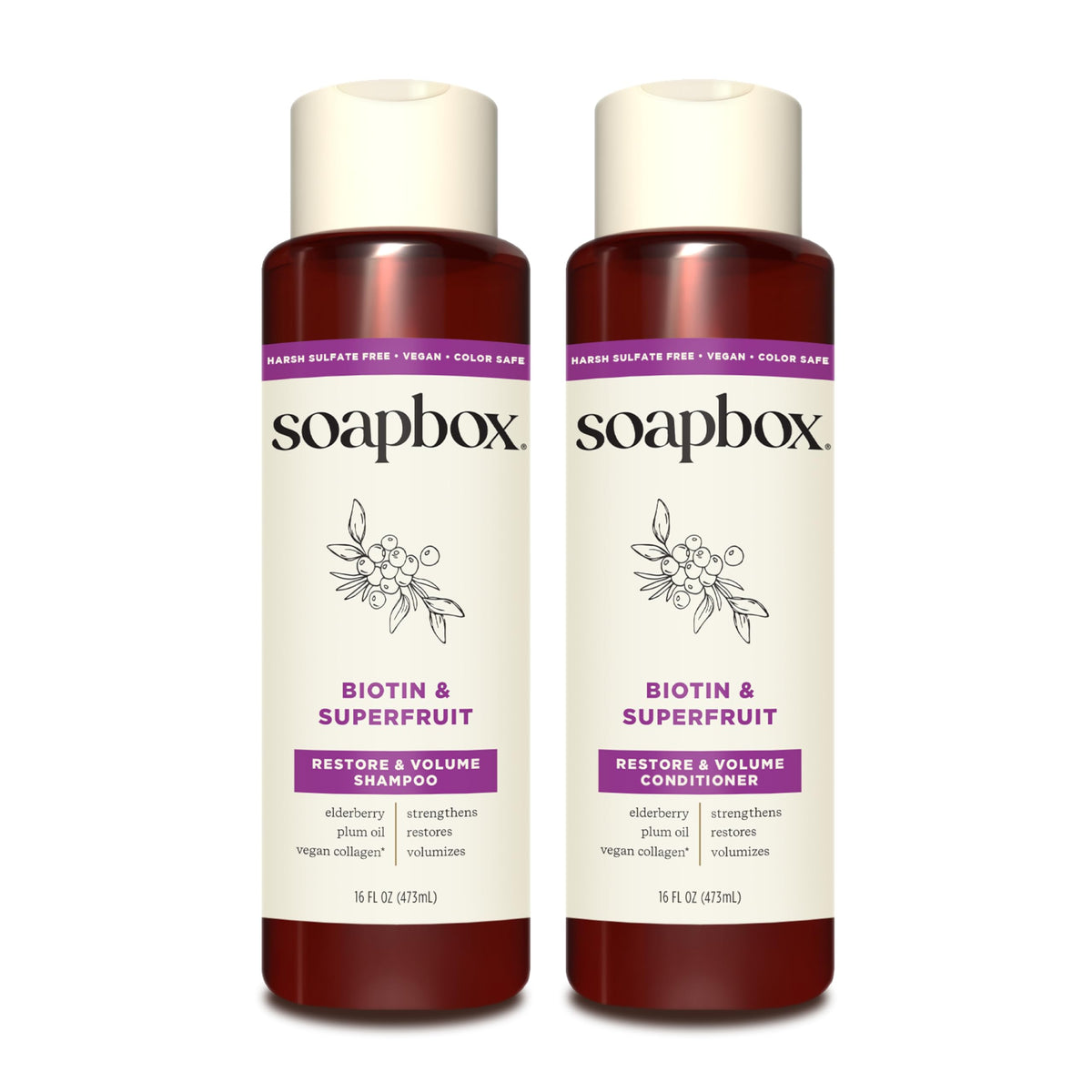 Biotin Super Fruit Shampoo & Conditioner Set 16oz S2758