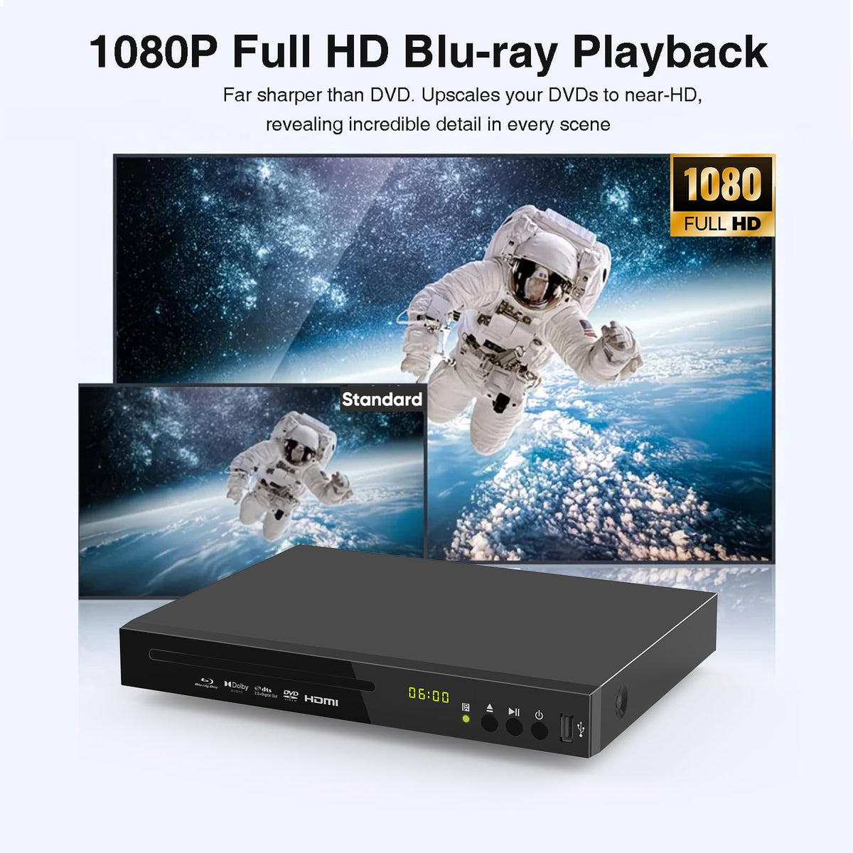 Full HD 1080p Blu-ray DVD Player with Dolby Digital T7462