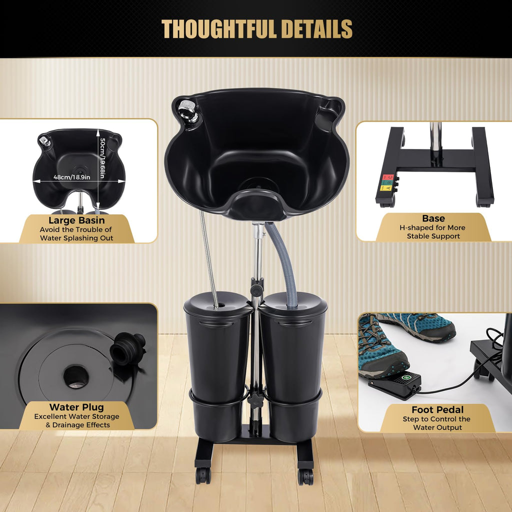 Portable Shampoo Bowl with Electric Pump U8048