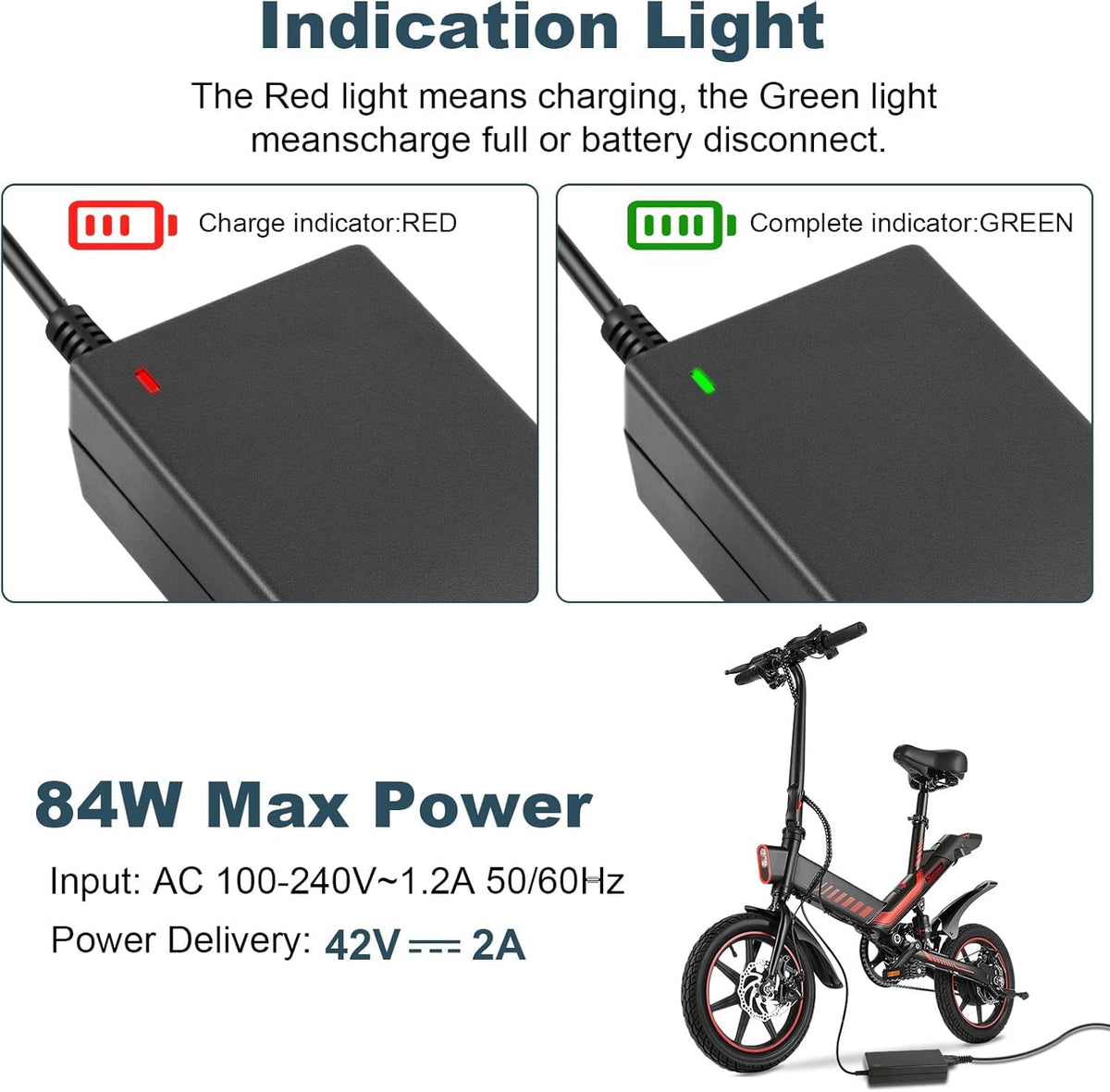 42V 2A Electric Scooter Charger with 7 Plugs Y57689