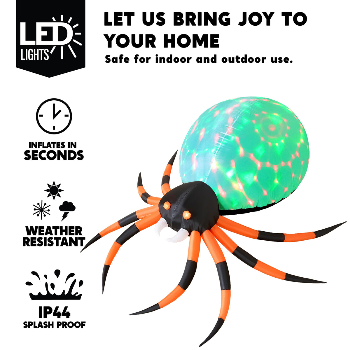 8 FT Inflatable Giant Spider Outdoor Decoration B289526