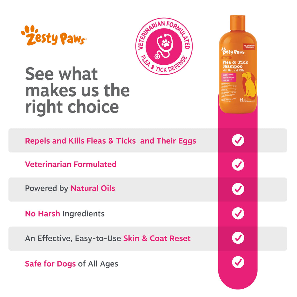 Flea and Tick Shampoo for Dogs 16oz S978