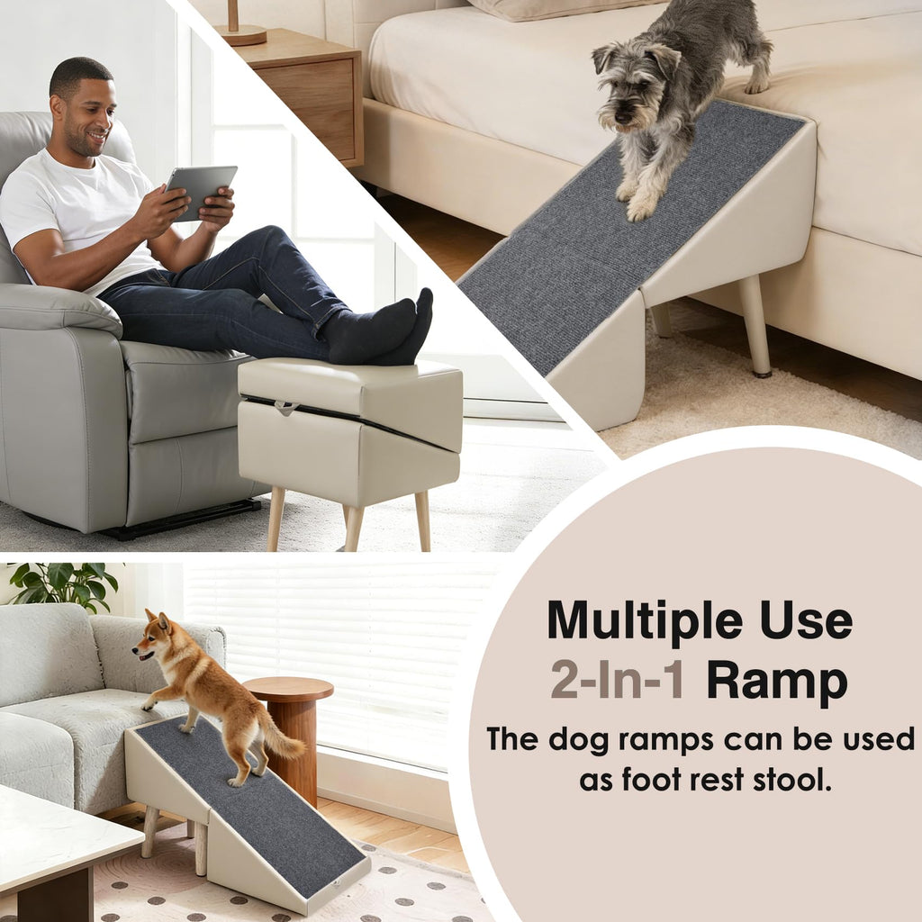 Foldable Non-Slip Wooden Dog Ramp Ottoman D10823