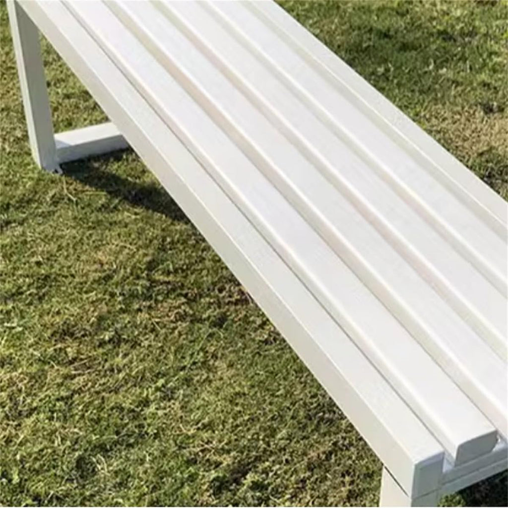 White Metal Frame Patio Bench J93136