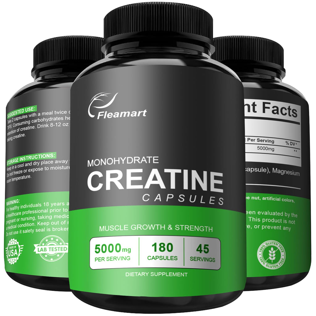 Micronized Creatine Monohydrate 5000mg 180 Capsules N73541