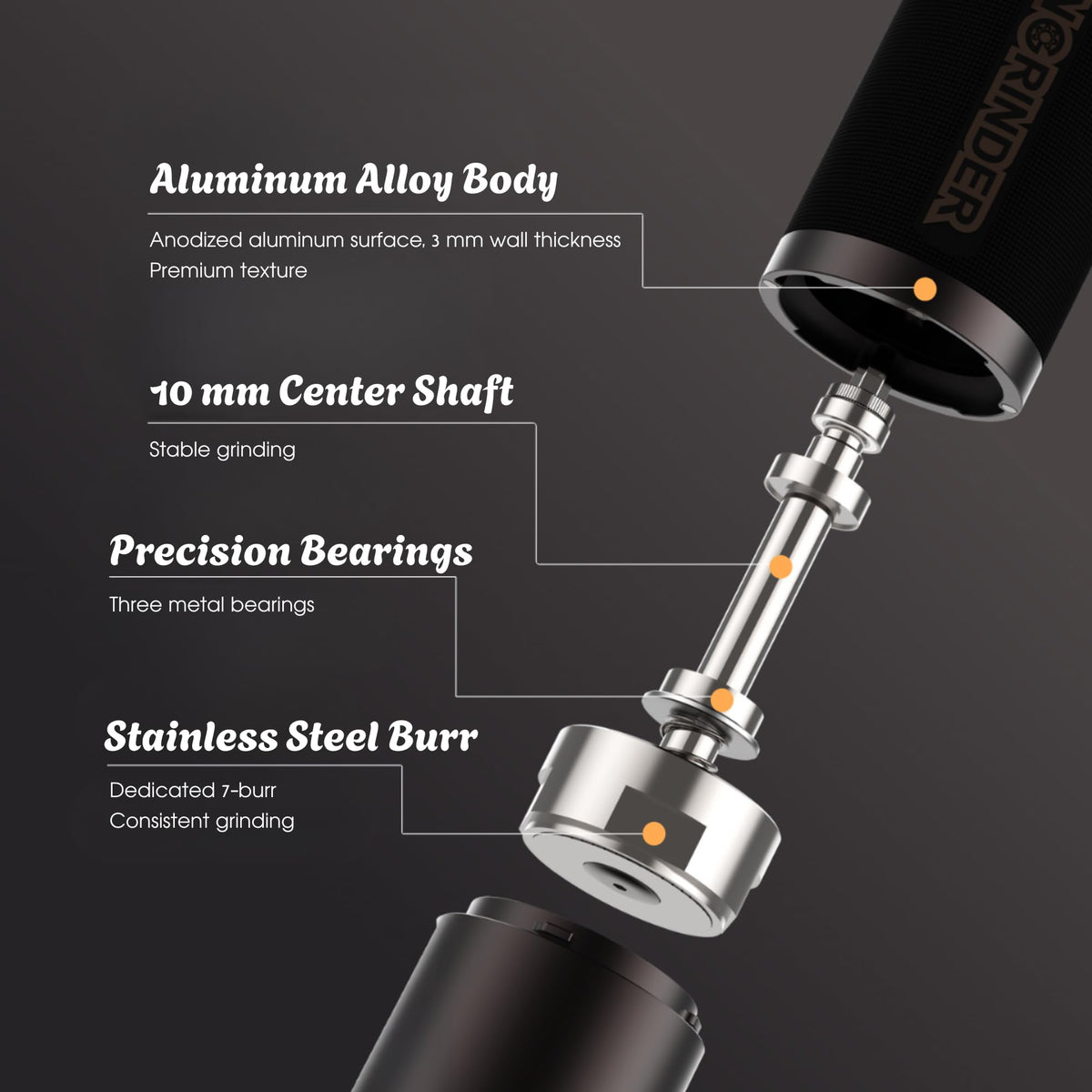 Manual Stainless Burr Coffee Grinder M32822