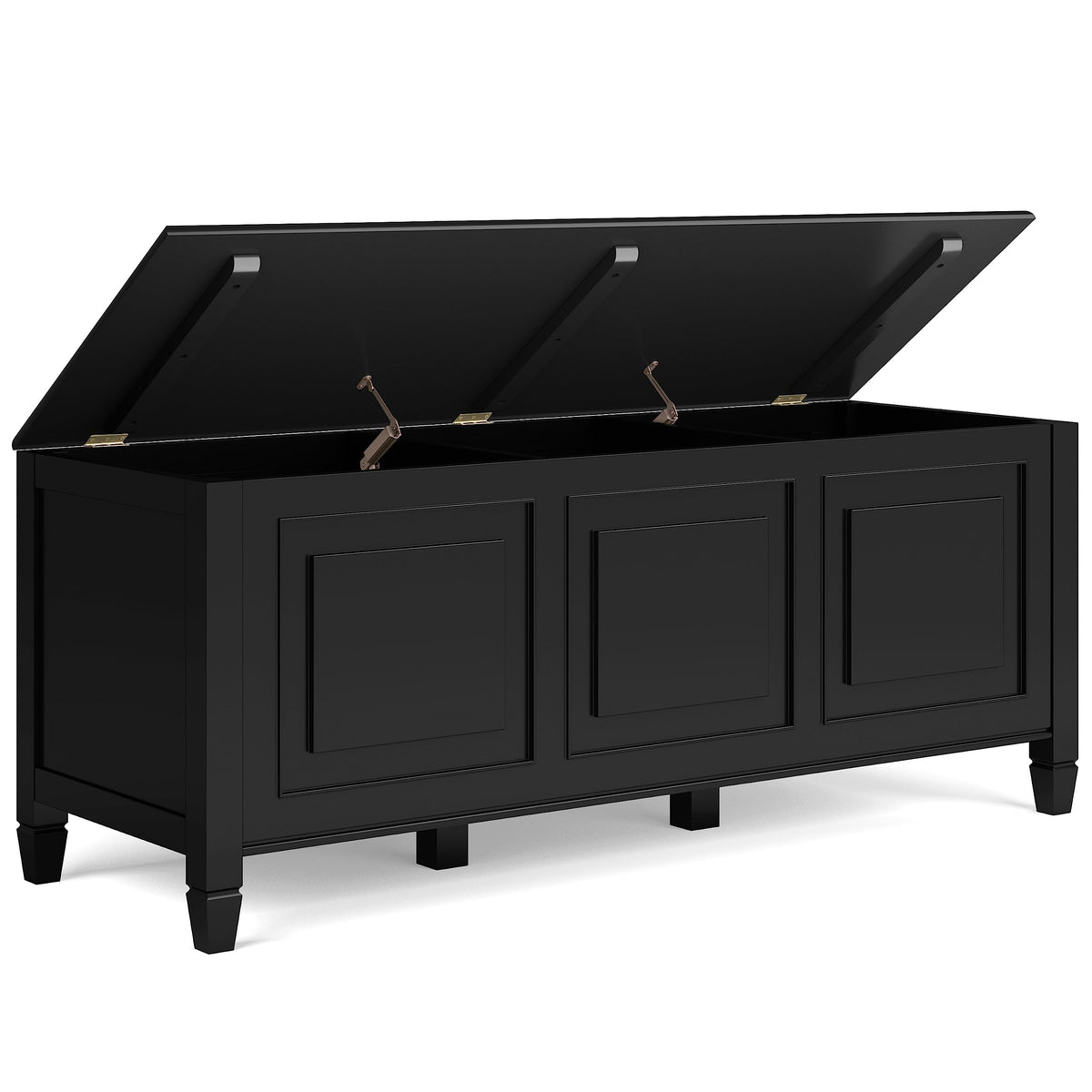 Black Solid Wood Trunk Bench Y4045
