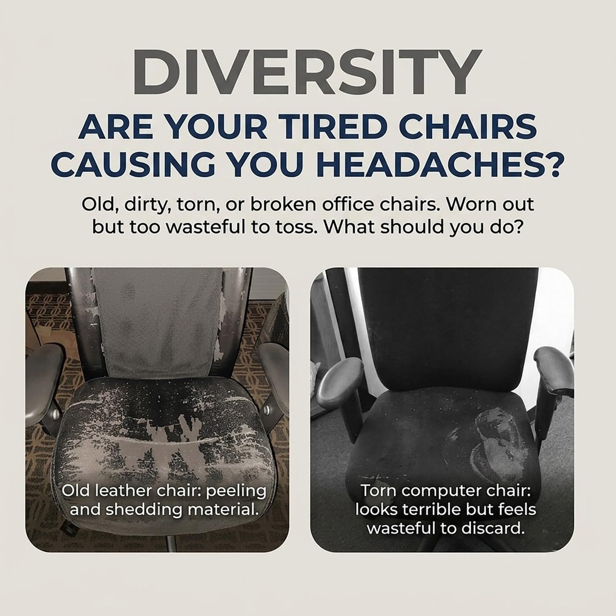 18-21 Inch PU Leather Office Chair Seat Slipcover E113853