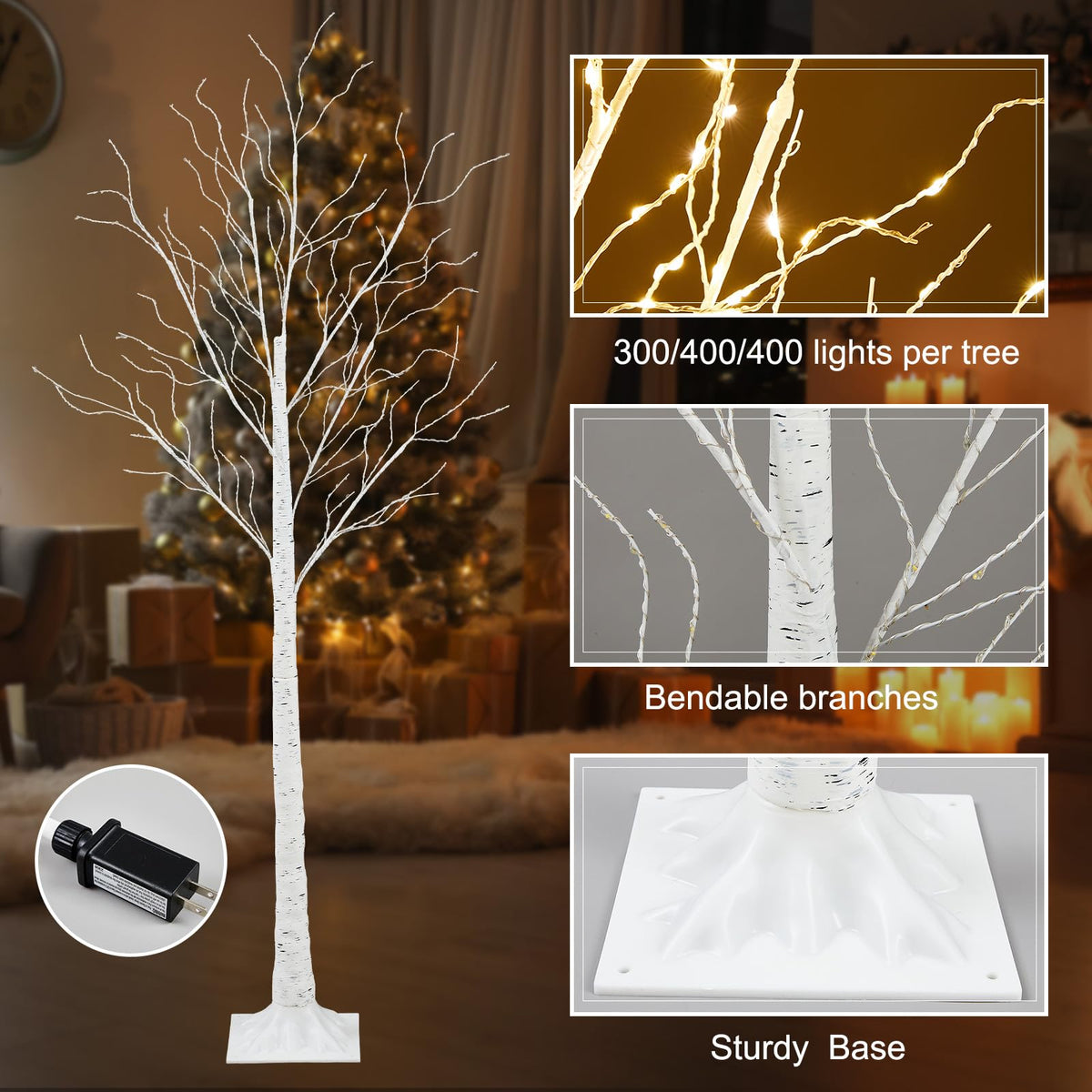 6 Pcs Lighted Birch Tree O52610