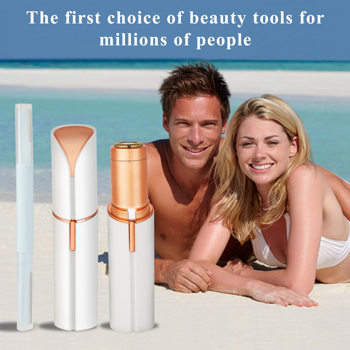Electric Painless Facial Hair Removal Device with 2 Replacement Heads P6987