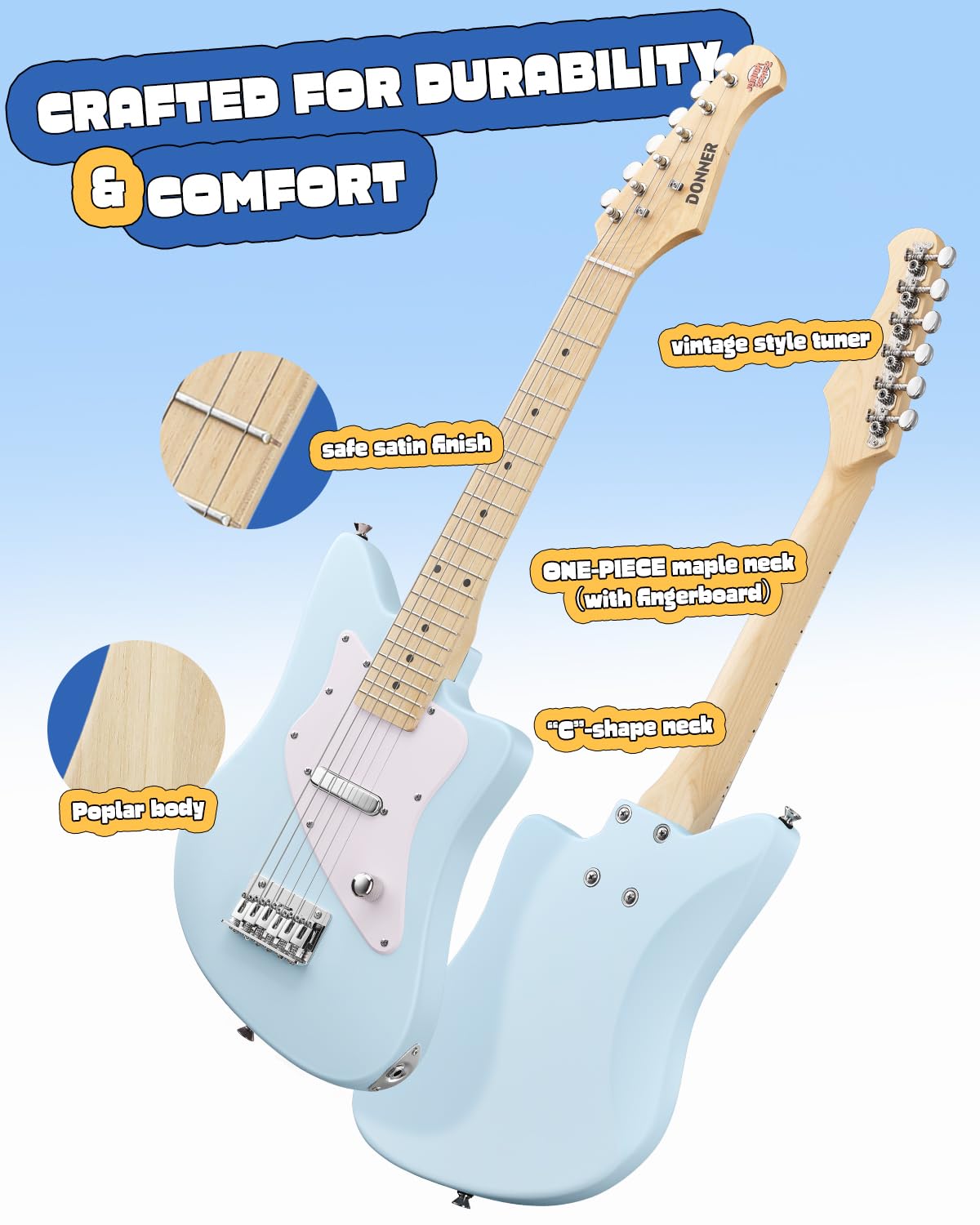 30 Inch Kids Electric Guitar Beginner Kit Blue J88025
