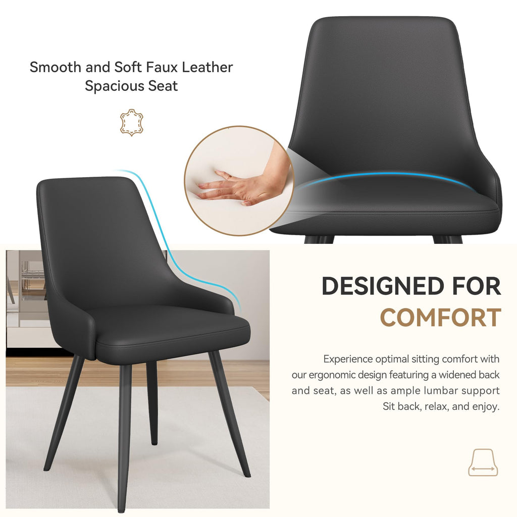 Faux Leather Chairs Set of 4 T6475