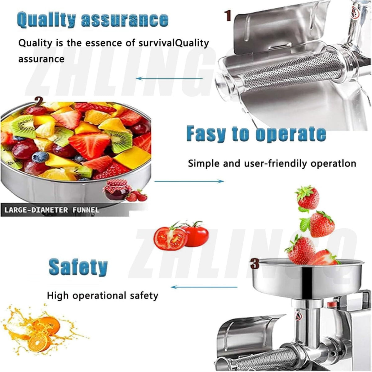 450W Stainless Steel Electric Food Mill L310632