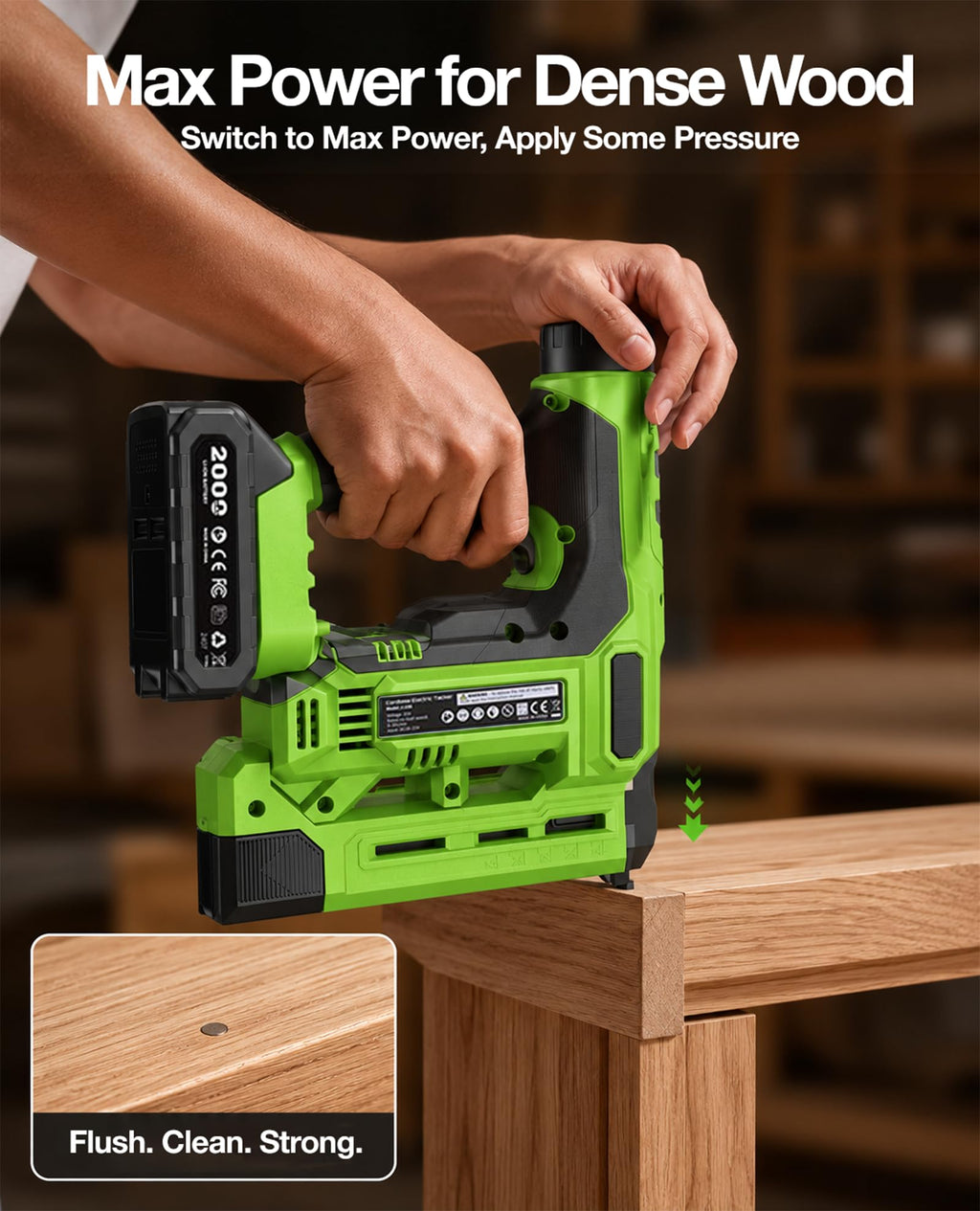 18-Gauge Cordless Brad Nailer 20V 2-in-1 Electric Nail Gun with 2 Batteries W763