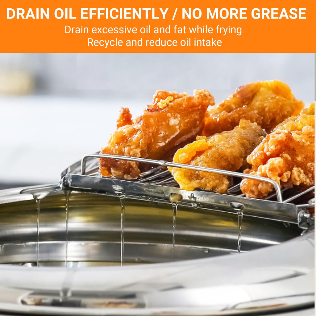 4.2L Stainless Steel Deep Fryer Pot with Thermometer F21514