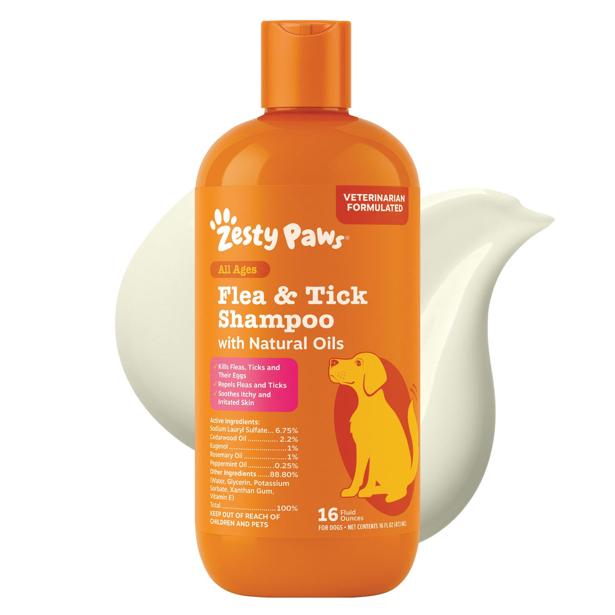 Flea and Tick Shampoo for Dogs 16oz S978