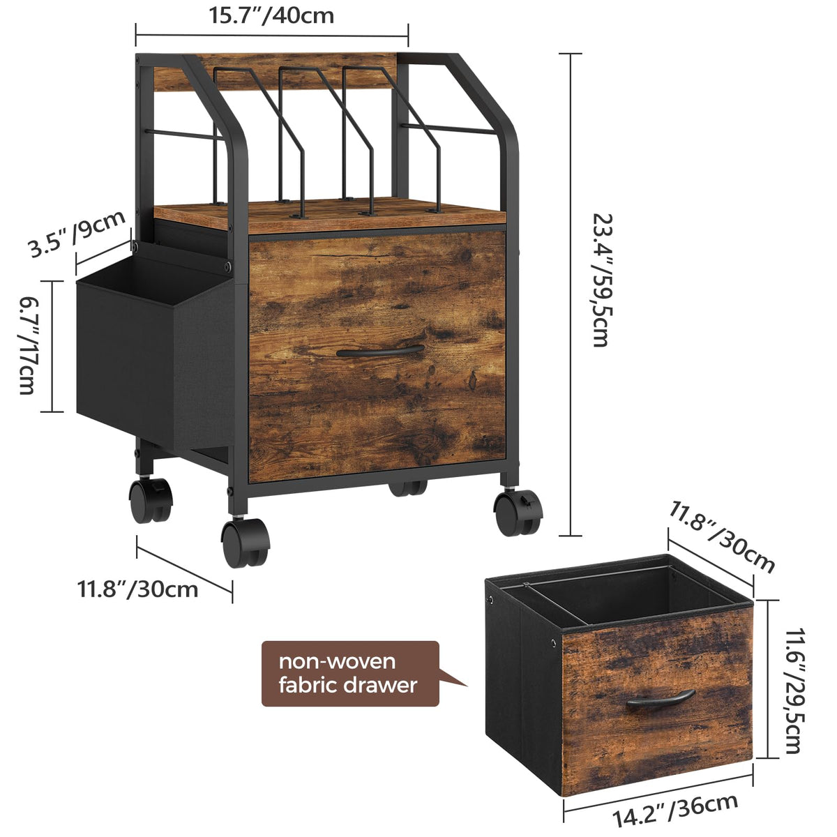 Small Rolling File Cabinet K6929