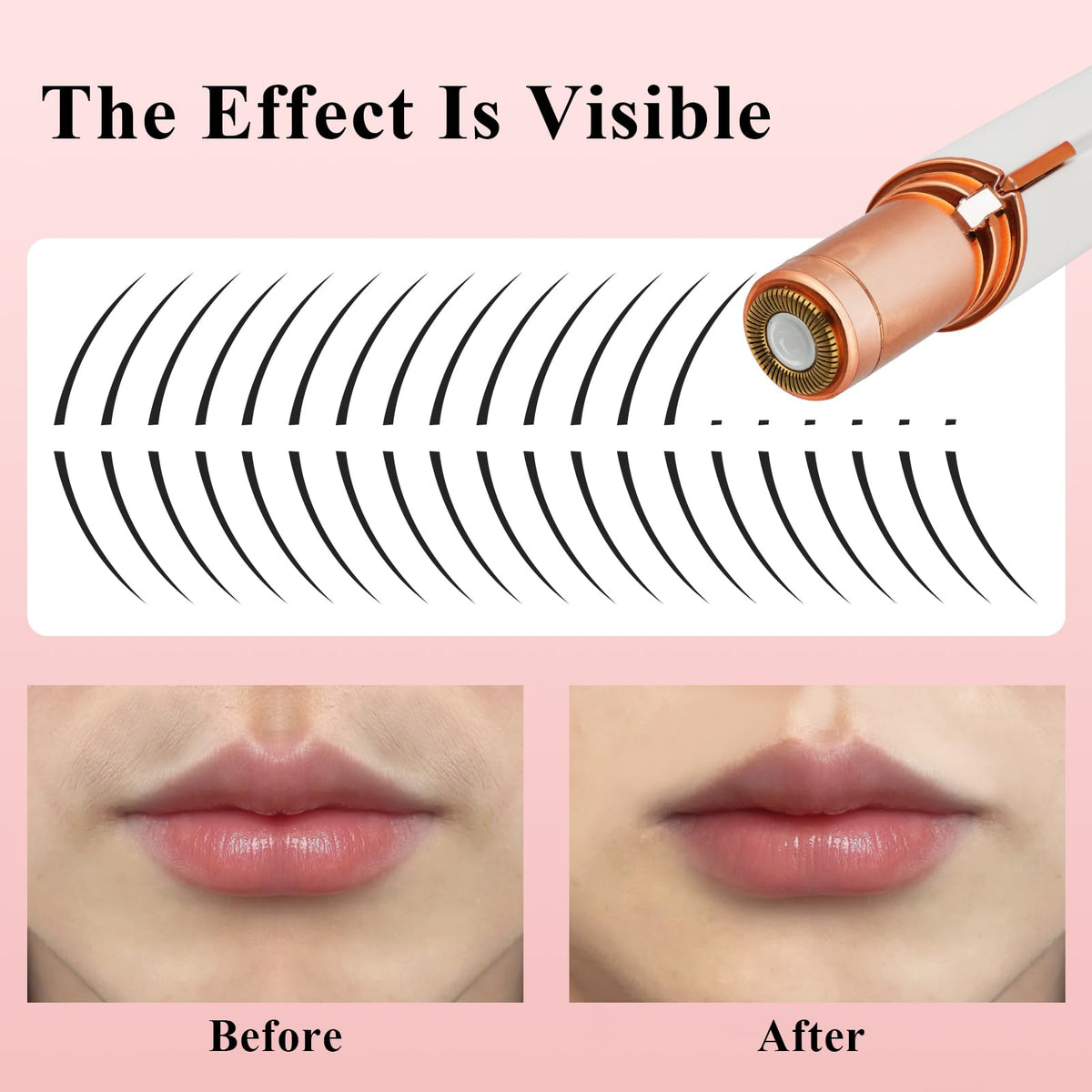 Electric Painless Facial Hair Removal Device with 2 Replacement Heads P6987