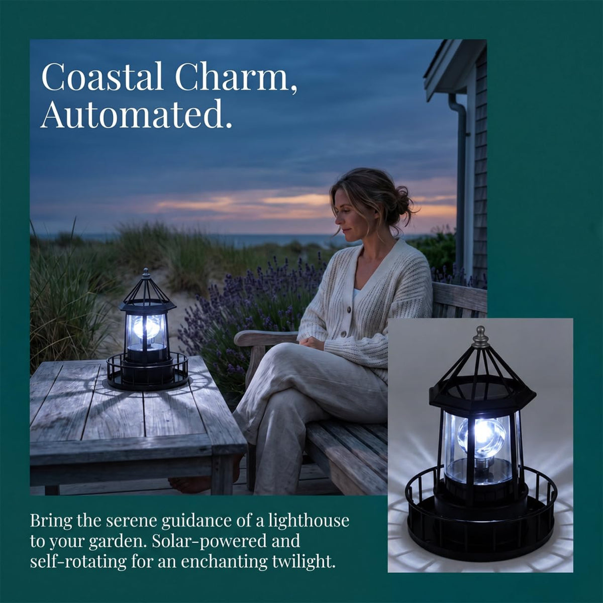 Solar Revolving Lighthouse Light S88205