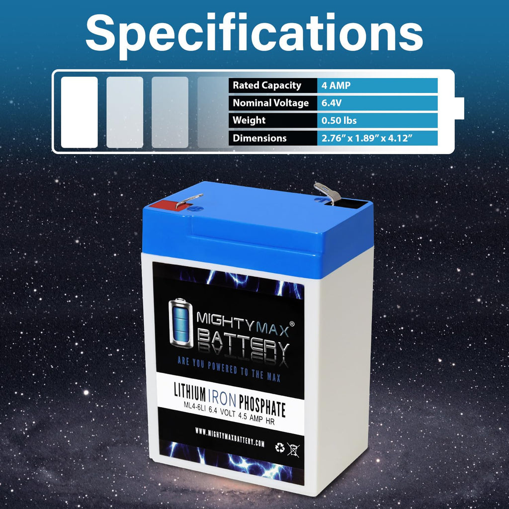 6V 4.5AH Lithium Replacement Battery Q151202