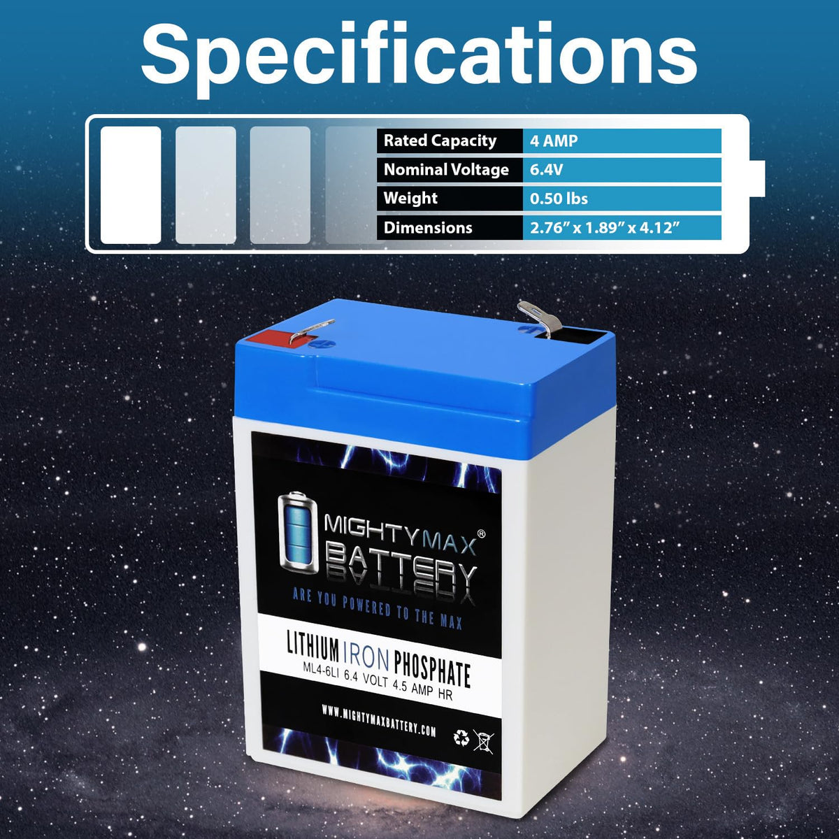 6V 4.5AH Lithium Replacement Battery Q151202