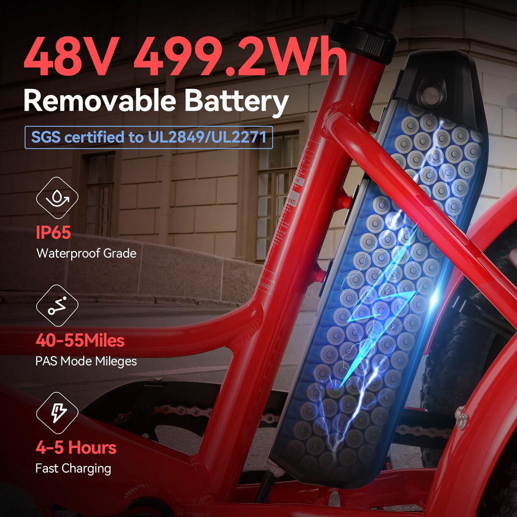Electric Tricycle for Adults with Basket, Folding 3-Wheel Electric Bike with Removable Battery Y2759