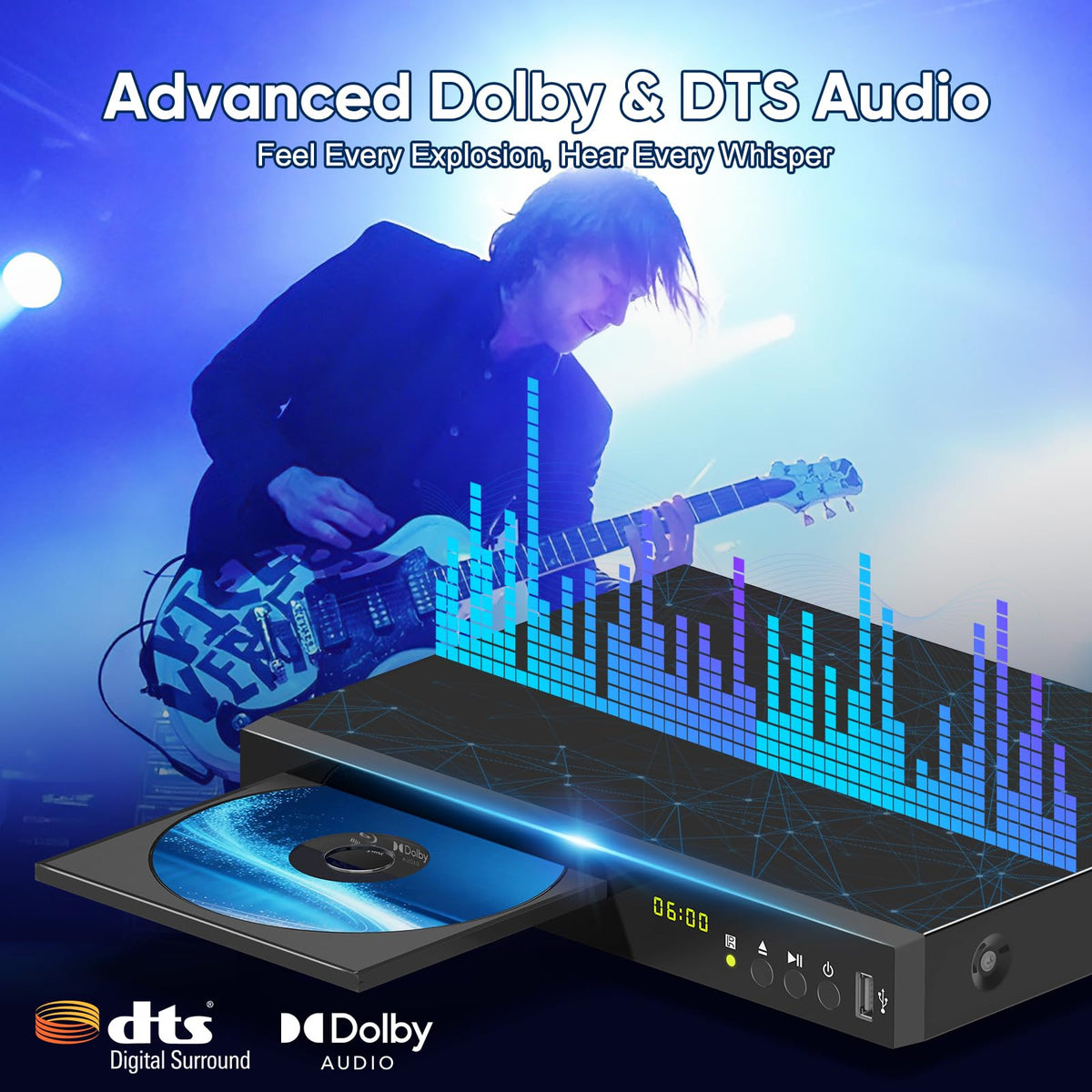 Full HD 1080p Blu-ray DVD Player with Dolby Digital T7462
