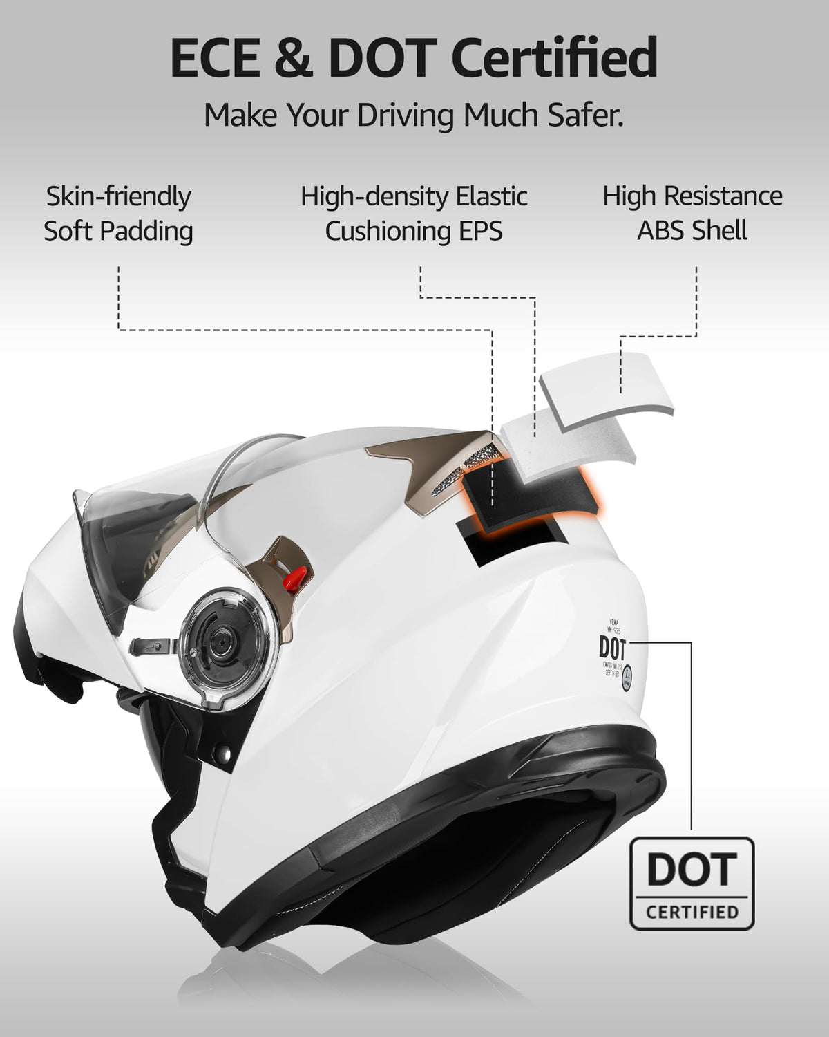 Modular Full Face Motorcycle Helmet with Sun Visor H9242