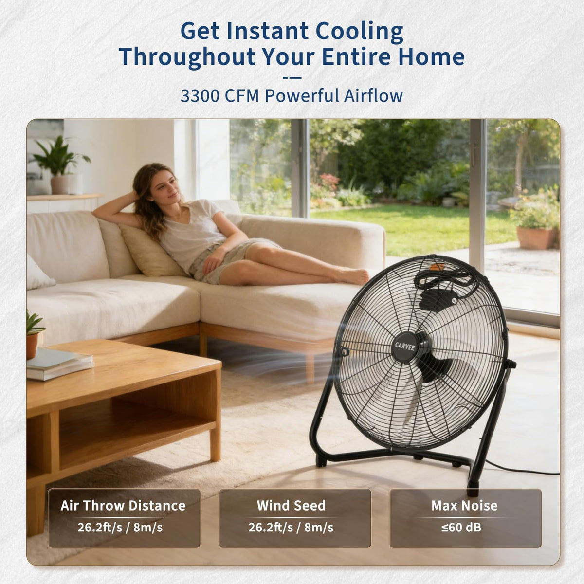 18 Inch 3 Speeds Metal Floor Fan E93513