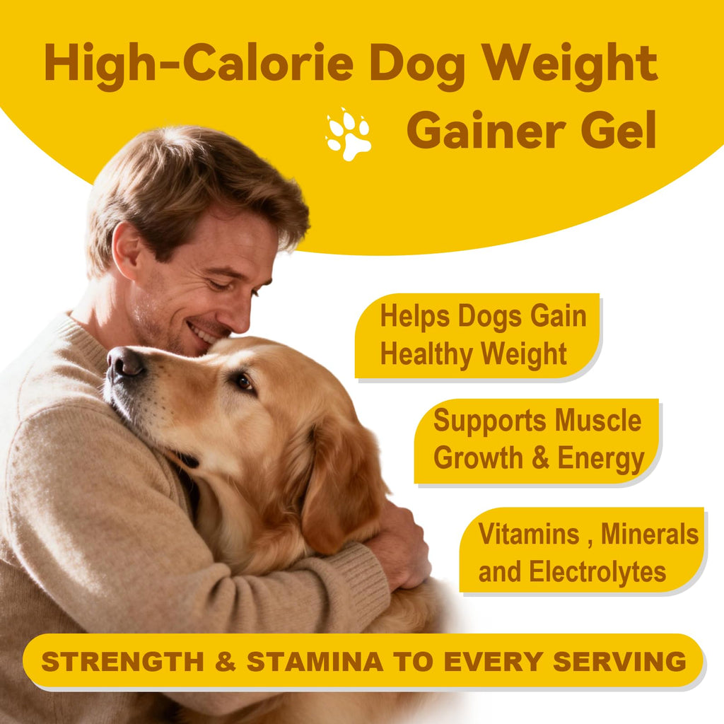 High-Calorie Dog Weight Gainer Gel with Salmon Oil, Probiotics, Vitamins & Electrolytes C4331