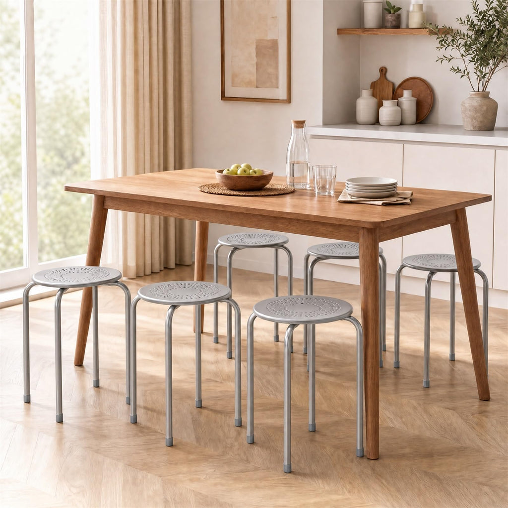 Grey Stackable School Stools 6-Pack V202