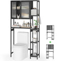 Black Over the Toilet Storage Cabinet with Adjustable Shelves X731562