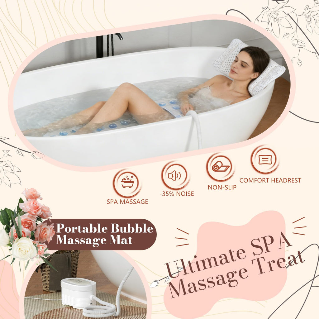 Heated Bubble Bath Mat with Remote Control I9293