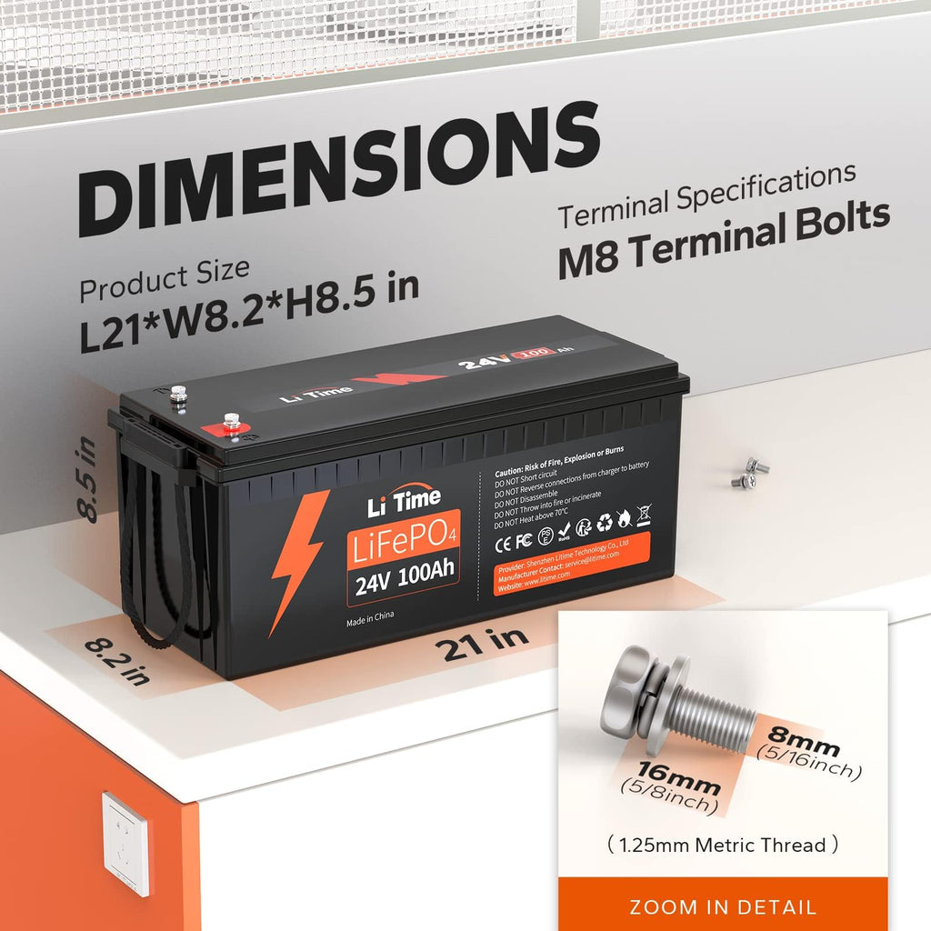 24V 100Ah LiFePO4 Lithium Battery D928999