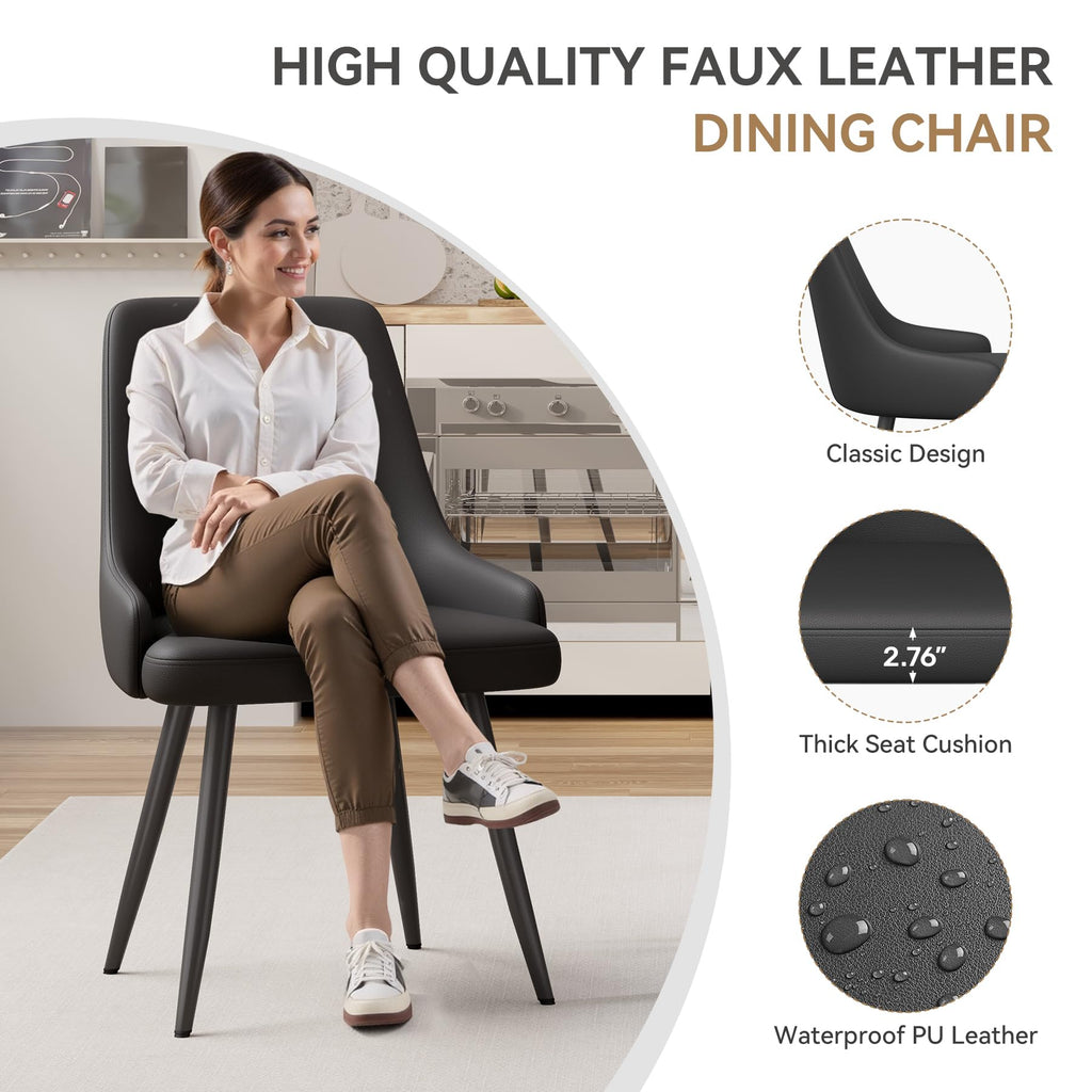 Faux Leather Chairs Set of 4 T6475
