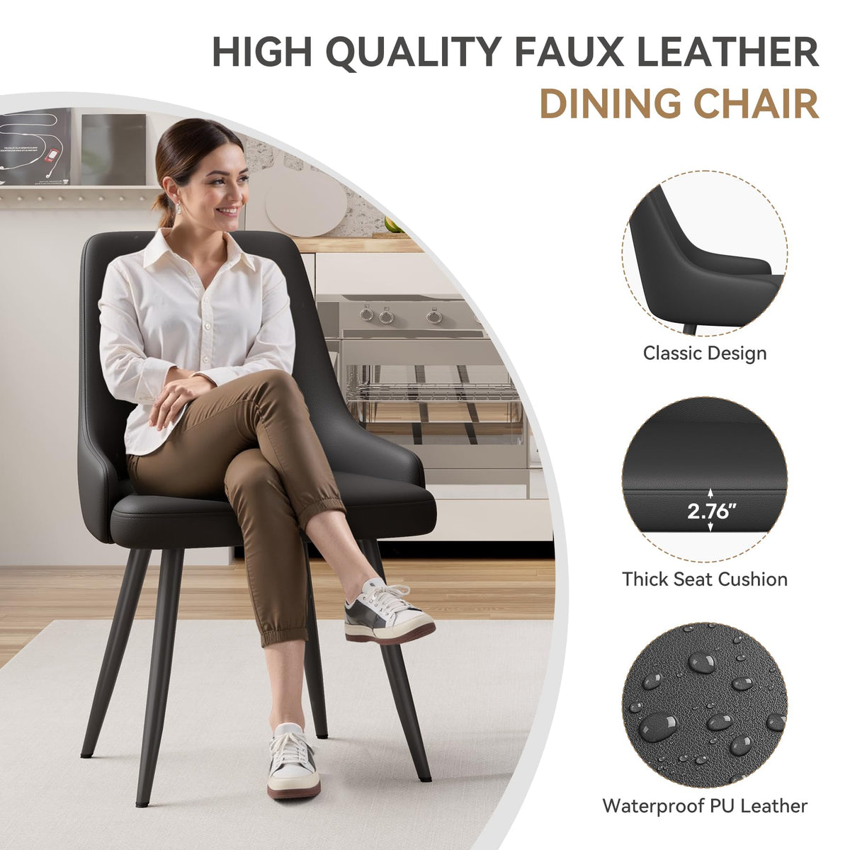 Faux Leather Chairs Set of 4 T6475