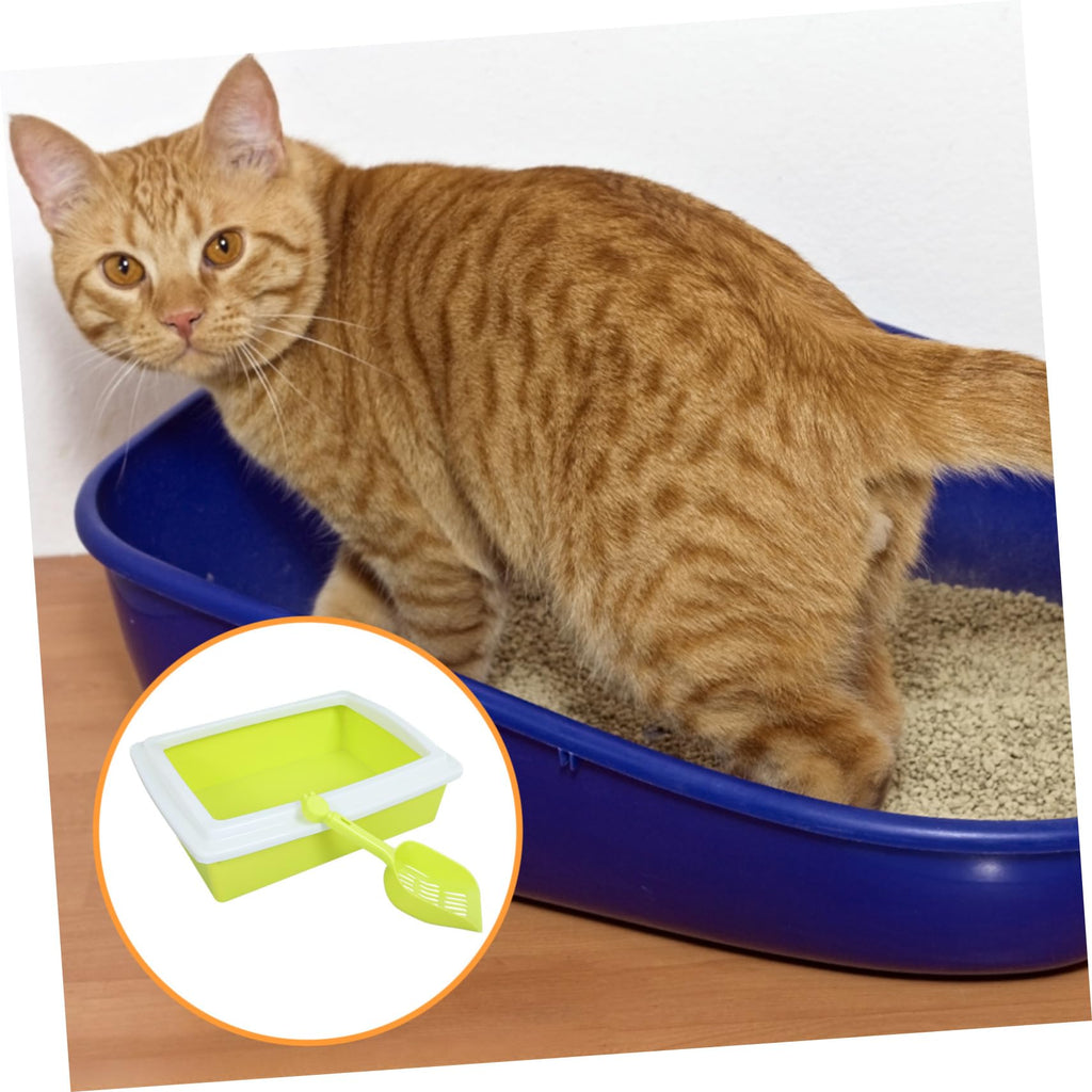 Open Top Cat Litter Box with Frame Semi-Enclosed L535